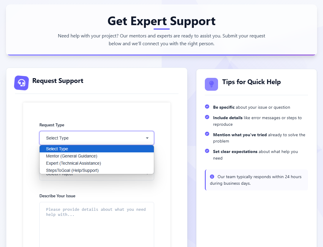 Expert Mentorship Interface 1